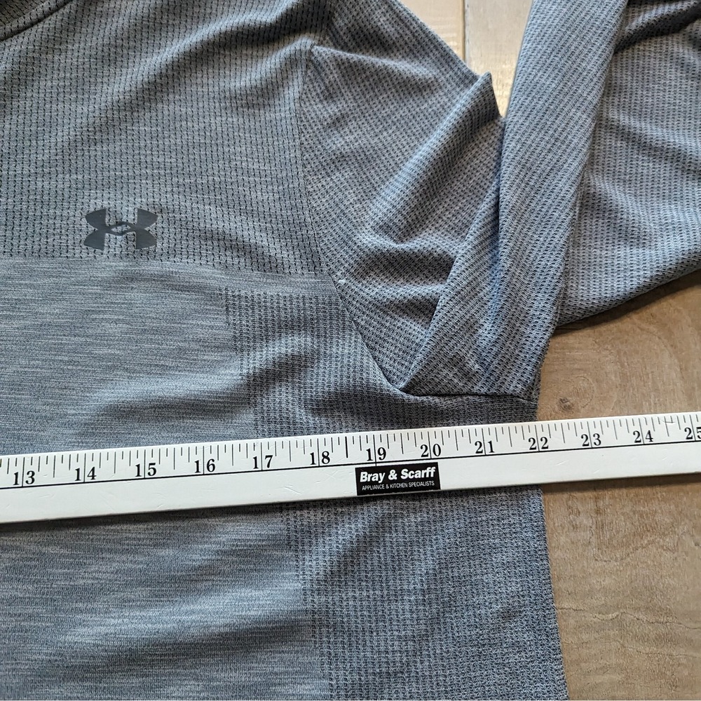 Under Armour Mens XXL Textured Gray 1/4 zip pullover long sleeve - Picture 5 of 7